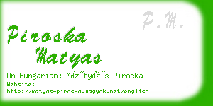 piroska matyas business card